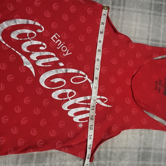 Coca-Cola Red With Silver Foil Logo Tank Med 7-9 - Picture 6 of 10